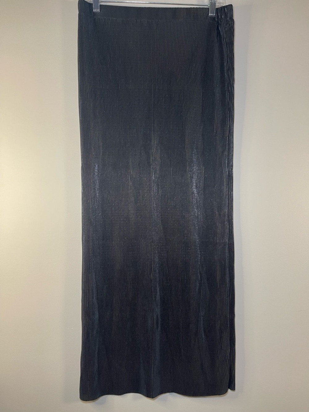 Alembika Black Metallic Maxi Pencil Skirt Large